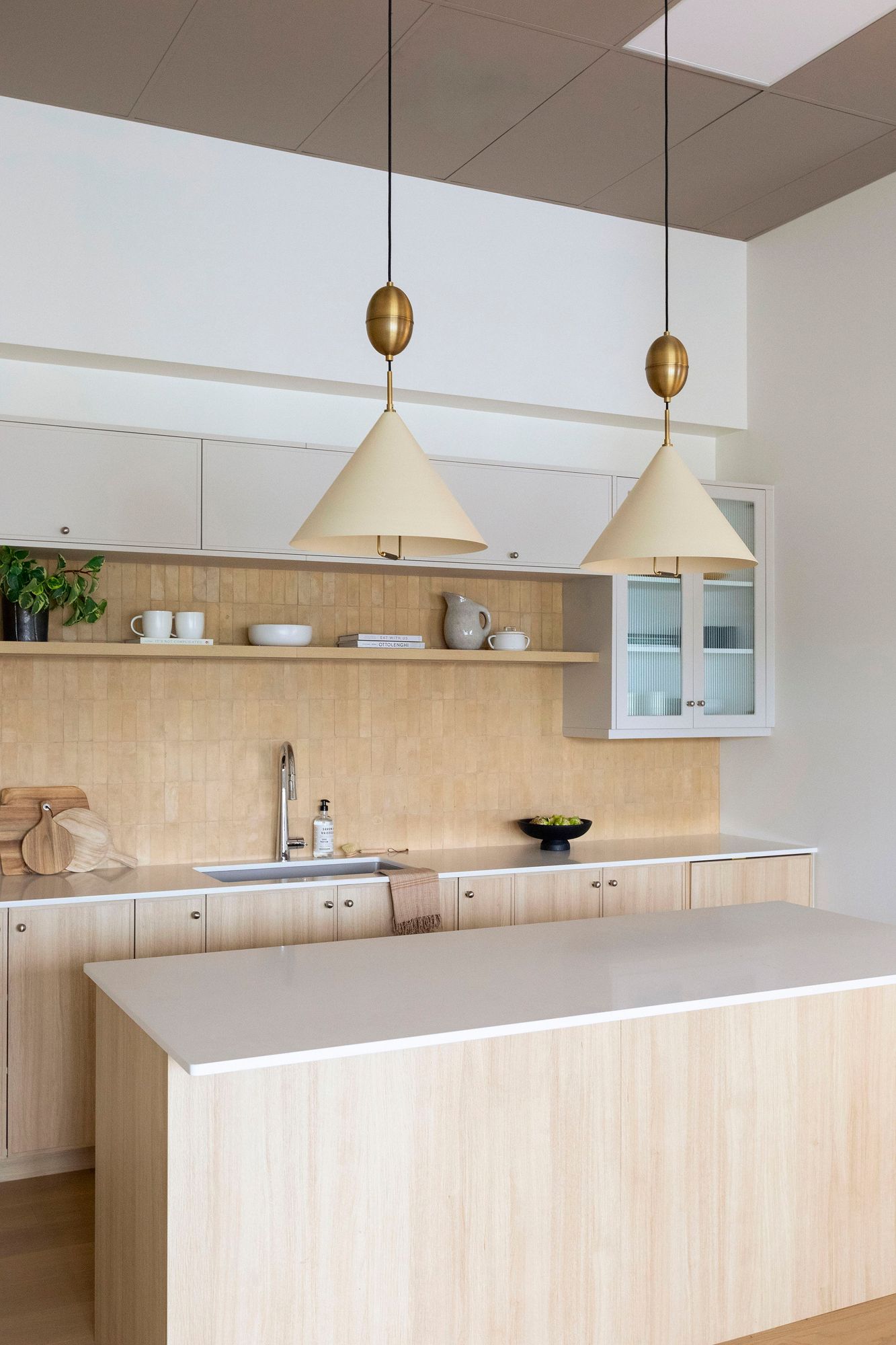 Troy Lighting Fontana 18" Wide Patina Brass Modern Cone Pendant