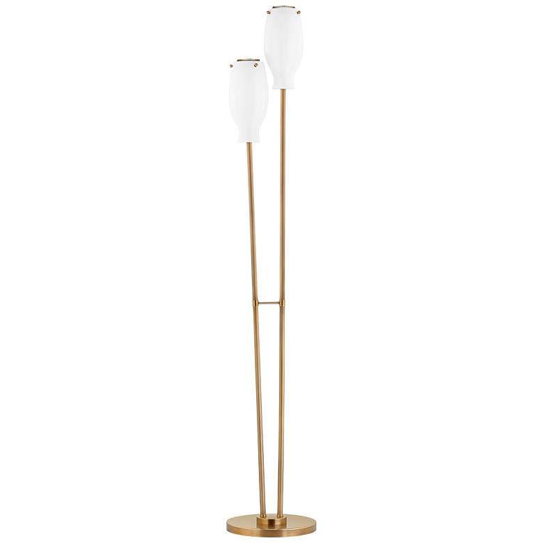 Image 1 Troy Lighting Geyser 68" High Modern Brass 2-Light Floor Lamp