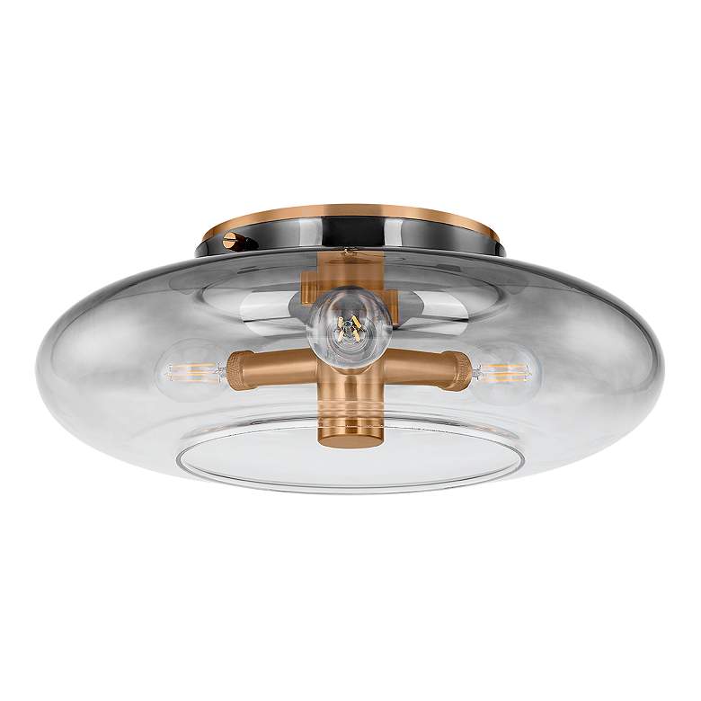 Image 1 Troy Lighting Gunner 15 In 3 Lt Flush Mount Patina Brass