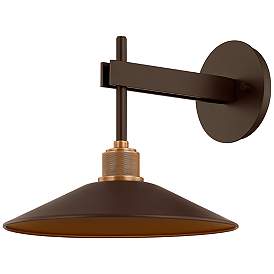 Image1 of Troy Lighting Harac Exterior Wall Sconce 11" in Patina Brass and Bronze