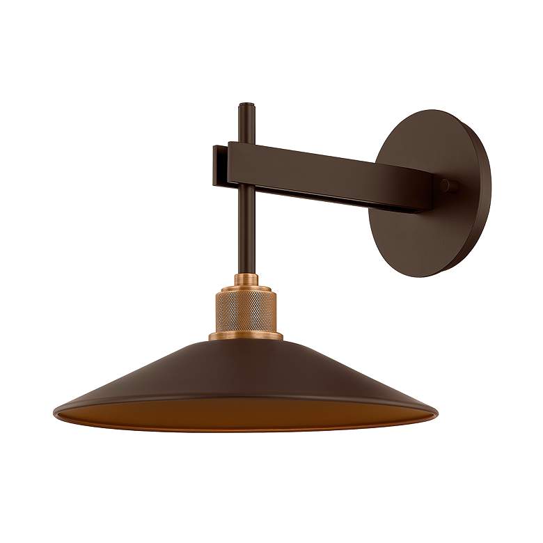 Image 2 Troy Lighting Harac Exterior Wall Sconce 11" in Patina Brass and Bronze more views