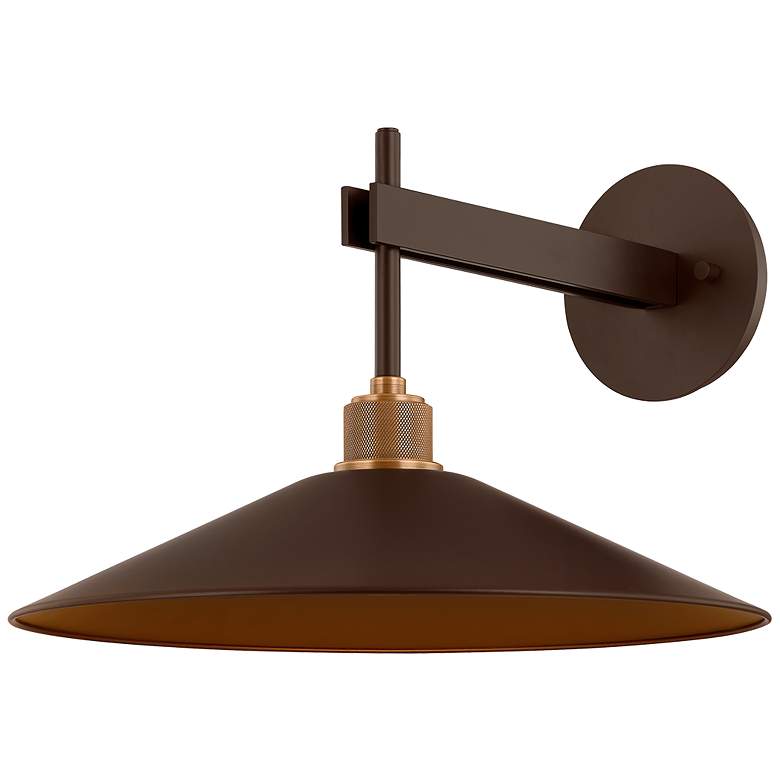 Image 1 Troy Lighting Harac  Exterior Wall Sconce 15" in Patina Brass and Bronze