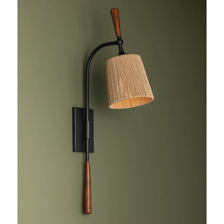 Image 1 Troy Lighting Harlyn 6.5 In 1 Lt Wall Sconce Textured Black