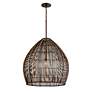 5_Troy Lighting Holden 35" Wide Bronze Woven Dome Pendant Light more views