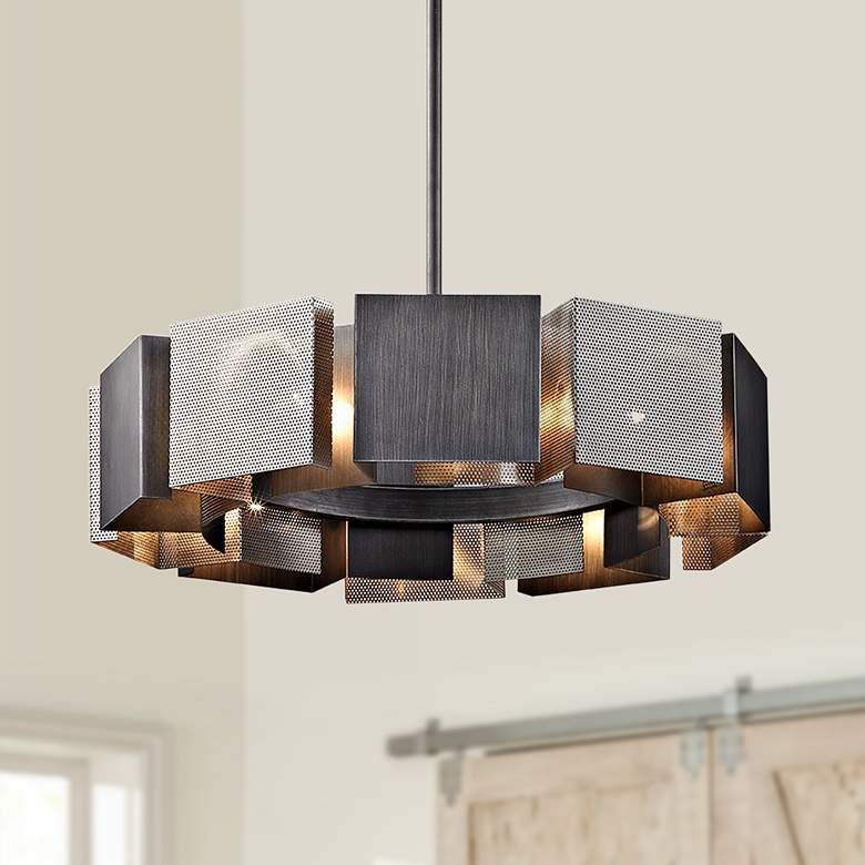 Image 1 Troy Lighting Impression 27 1/2" Graphite and Nickel 10-Light Pendant