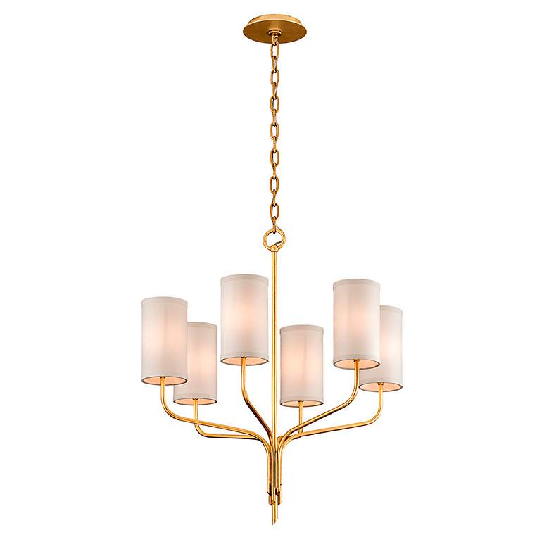 Image 2 Troy Lighting Juniper 28.5 in. Gold Leaf Chandelier more views