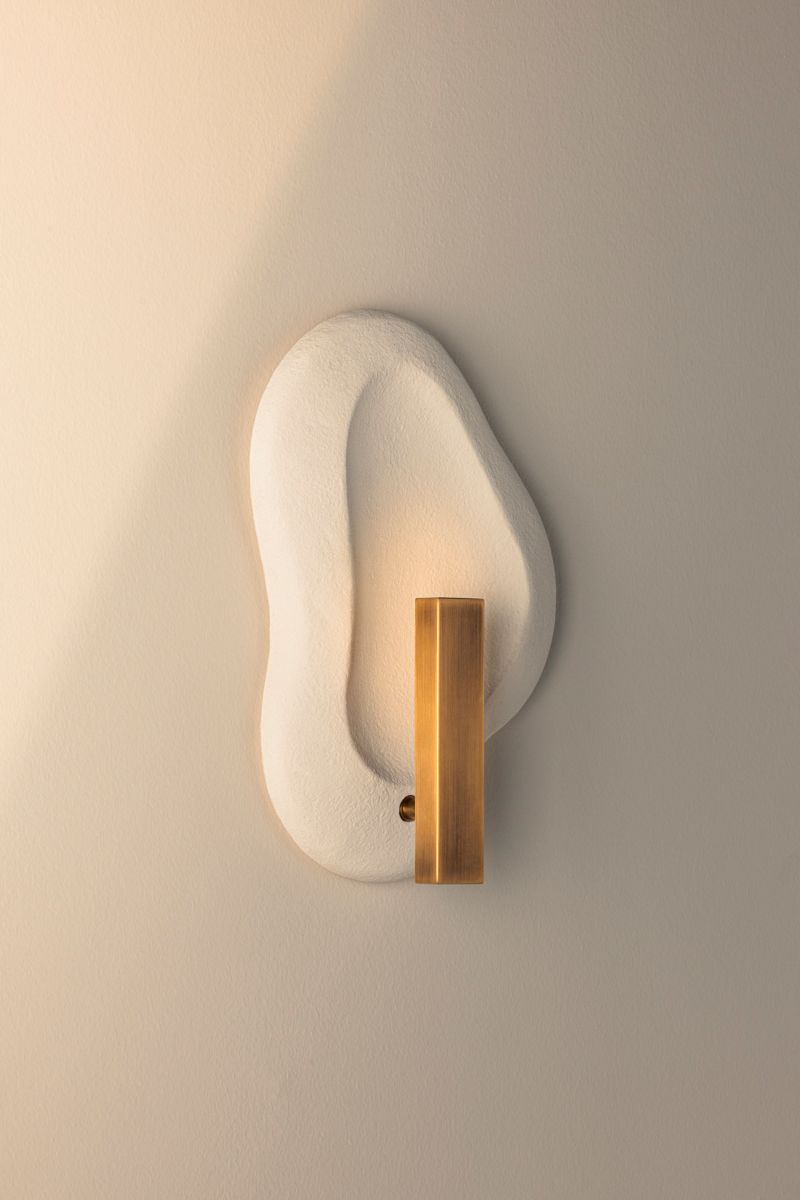 Troy Lighting Jura Wall Sconce 10" in Patina Brass and Ceramic Rustic 