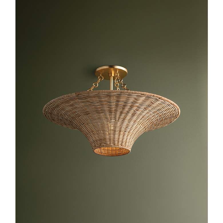 Image 3 Troy Lighting Ketan 24.5 In 1 Lt Semi Flush Vintage Gold Leaf more views