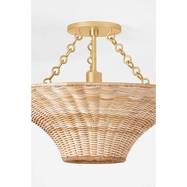 Image 6 Troy Lighting Ketan 24.5 In 1 Lt Semi Flush Vintage Gold Leaf more views