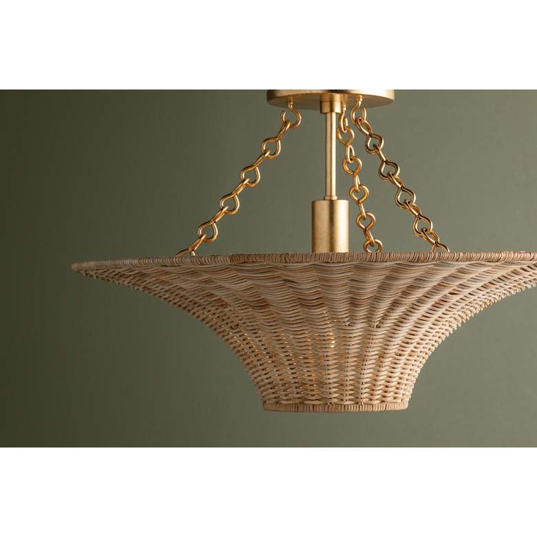Image 7 Troy Lighting Ketan 24.5 In 1 Lt Semi Flush Vintage Gold Leaf more views