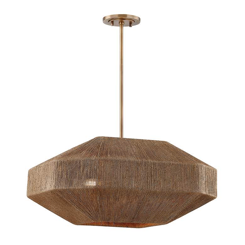 Image 2 Troy Lighting Laken Chandelier 24" in Patina Brass more views