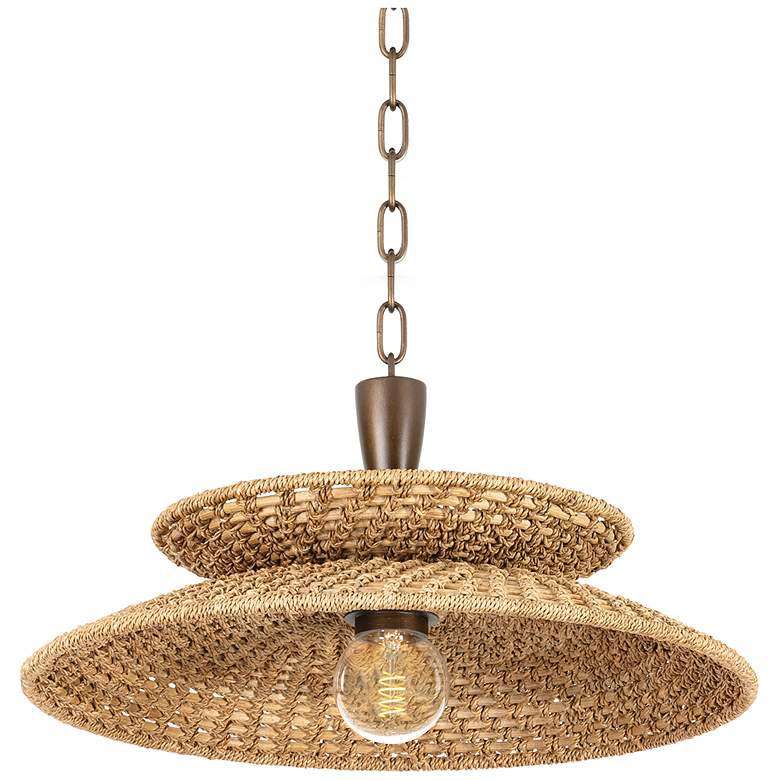 Image 1 Troy Lighting Landry 20 In 1 Lt Pendant Bronze Leaf