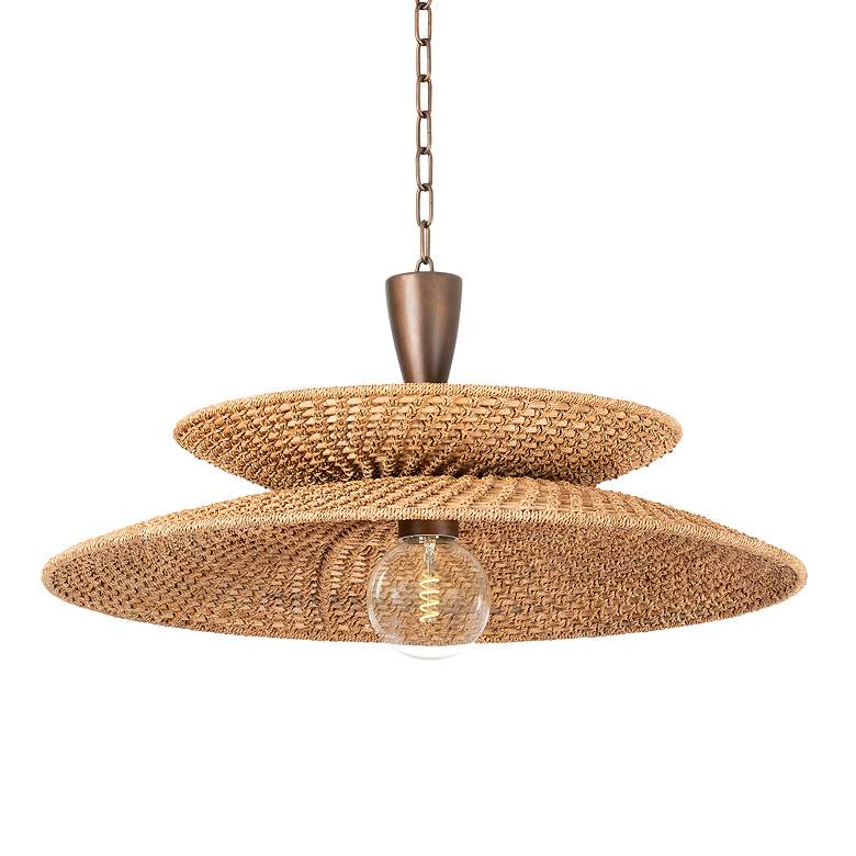 Image 1 Troy Lighting Landry 30 In 1 Lt Pendant Bronze Leaf
