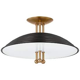 Image1 of Troy Lighting Larkin 16 In 3 Lt Semi Flush Patina Brass/Soft Black