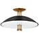 Troy Lighting Larkin 16 In 3 Lt Semi Flush Patina Brass/Soft Black