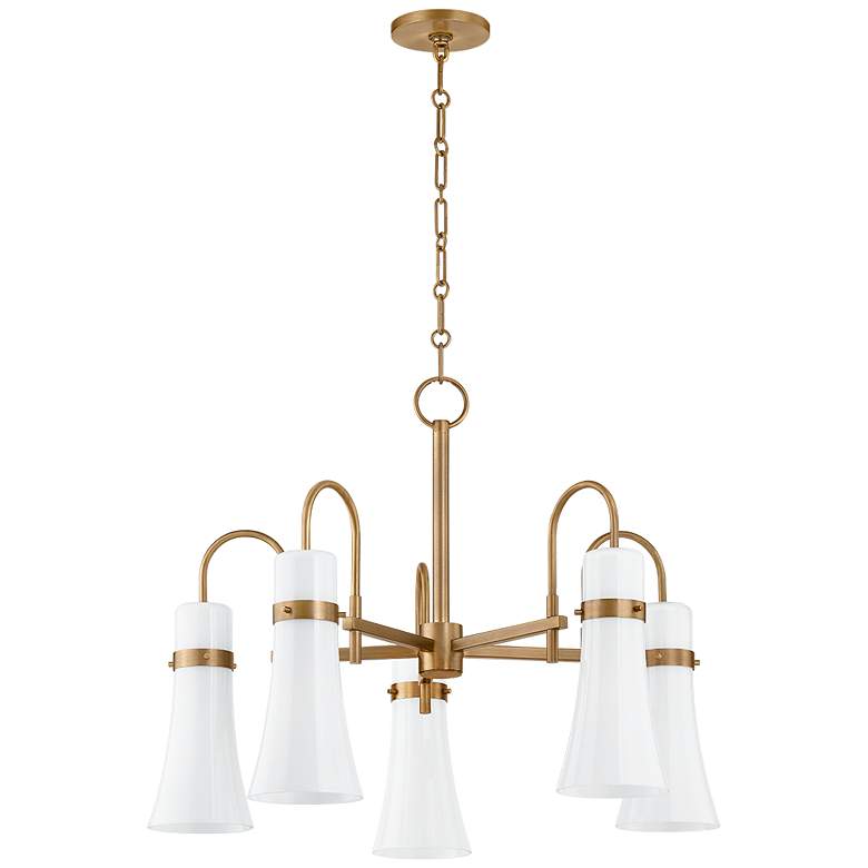 Image 1 Troy Lighting Maple 27.25 In 5 Lt Chandelier Patina Brass