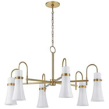 Troy Lighting Maple 38 In 6 Lt Chandelier Patina Brass