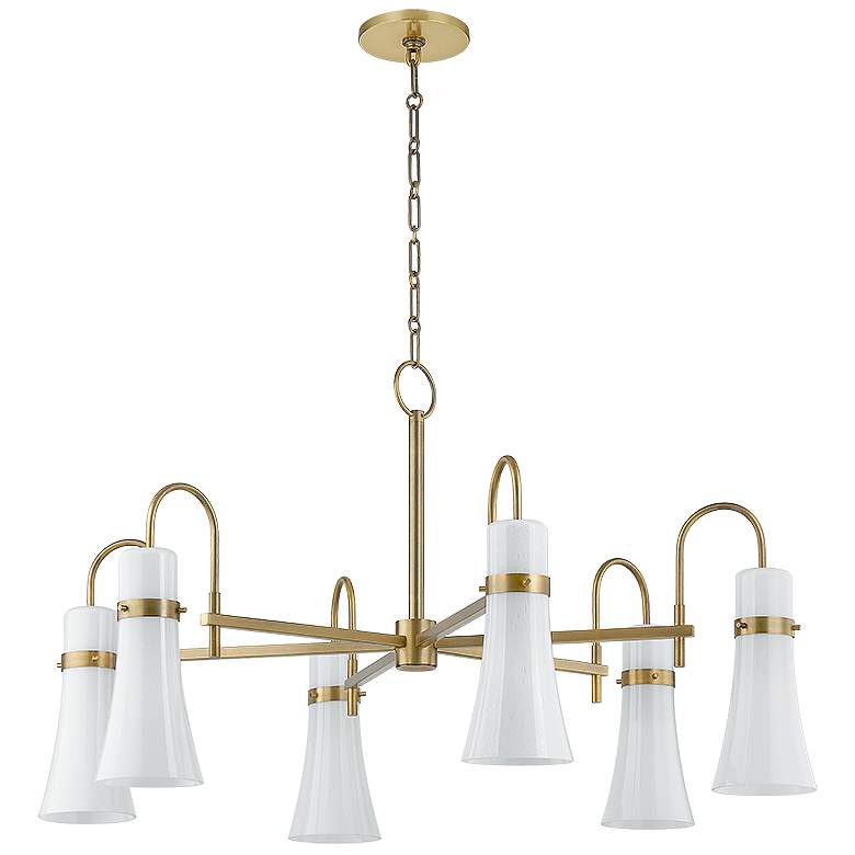 Image 1 Troy Lighting Maple 38 In 6 Lt Chandelier Patina Brass
