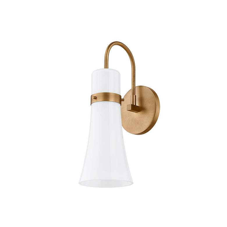 Image 1 Troy Lighting Maple 4.75 In 1 Lt Wall Sconce Patina Brass