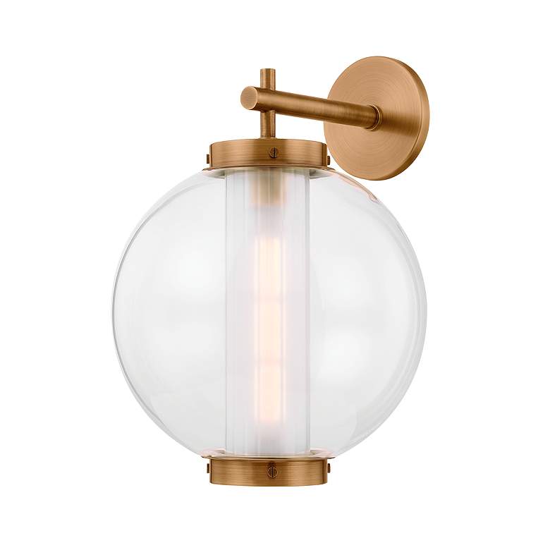 Image 1 Troy Lighting Marco Exterior Wall Sconce 13" in Patina Brass