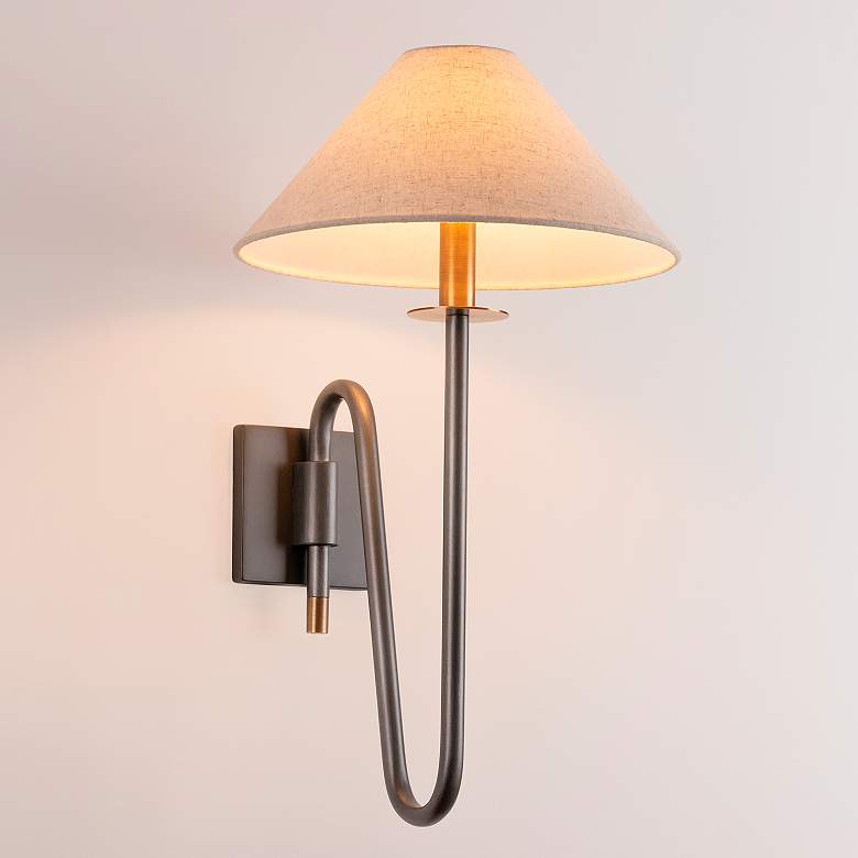 Image 1 Troy Lighting Mateo Wall Sconce 12" in Patina Brass And Graphite