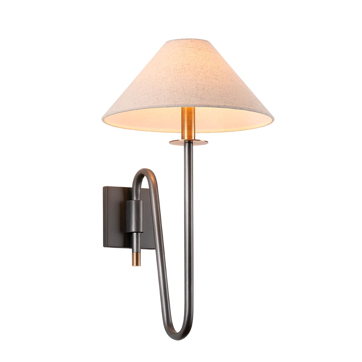 Troy Lighting Mateo Wall Sconce 12" in Patina Brass And Graphite