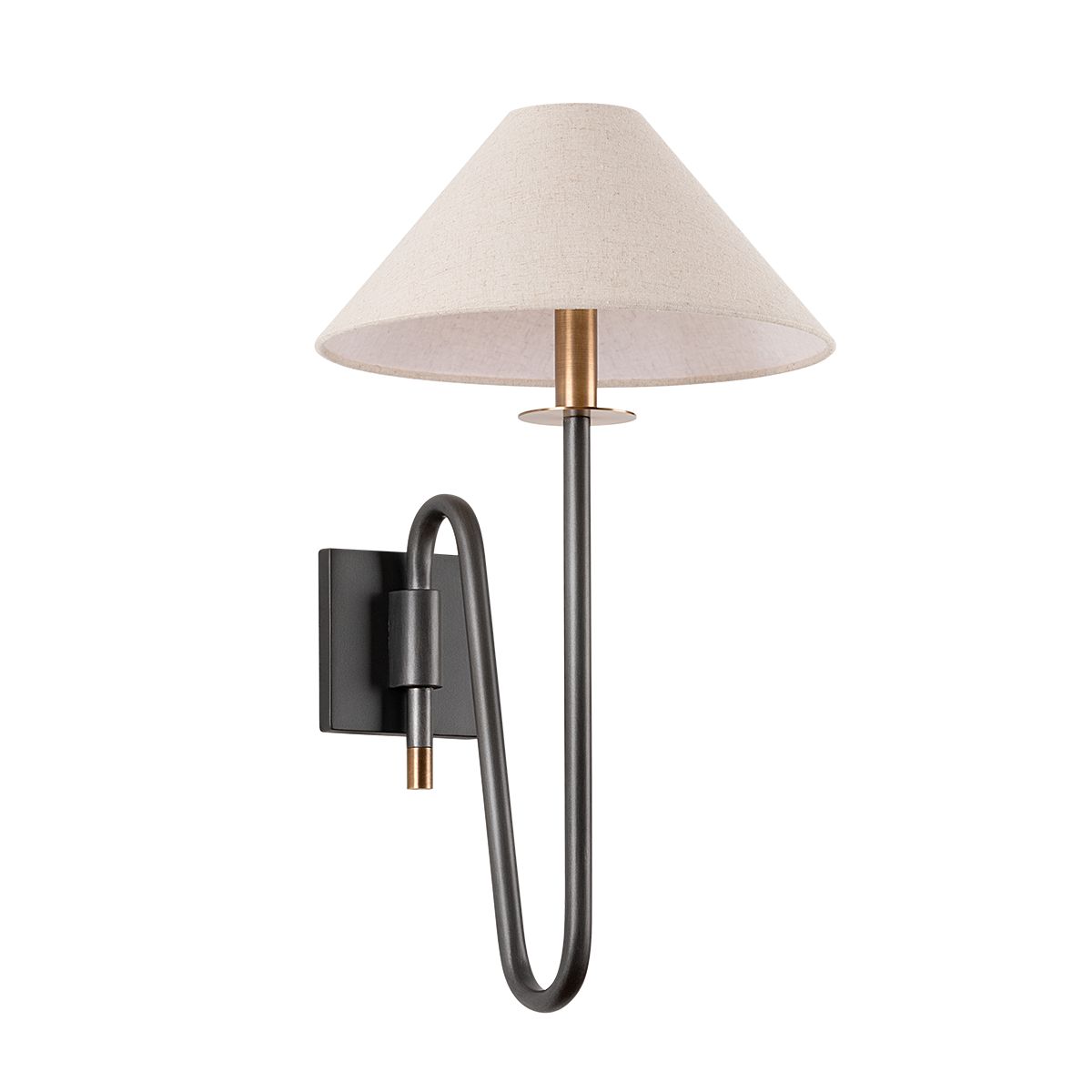 Troy Lighting Mateo Wall Sconce 12" in Patina Brass And Graphite