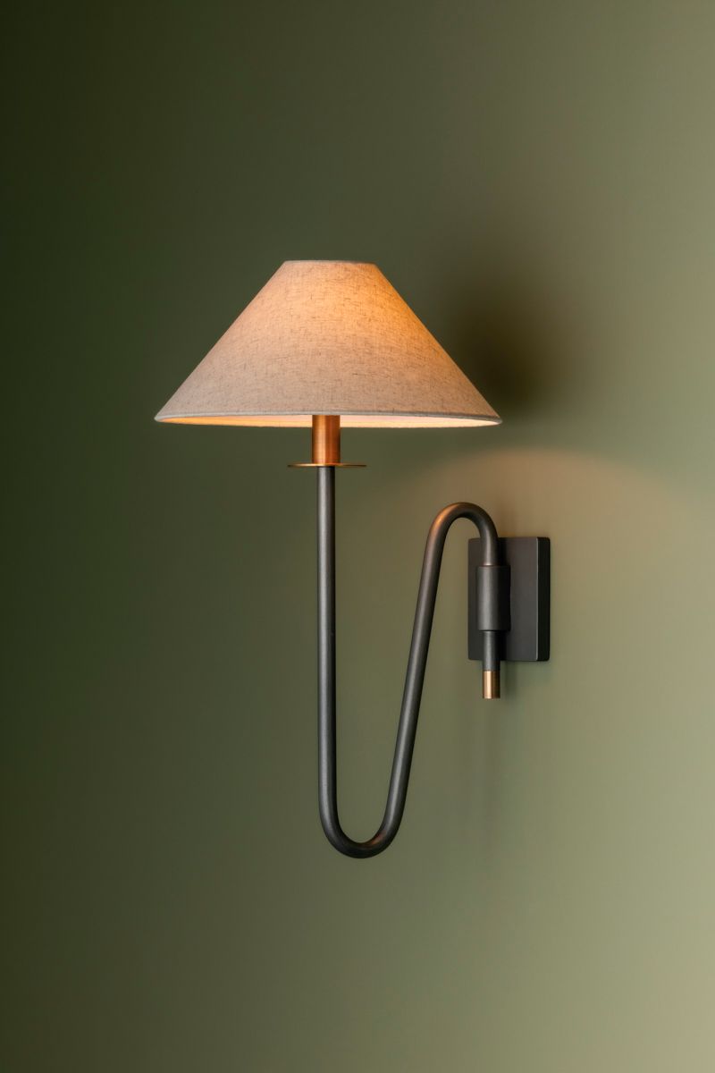 Troy Lighting Mateo Wall Sconce 12" in Patina Brass And Graphite