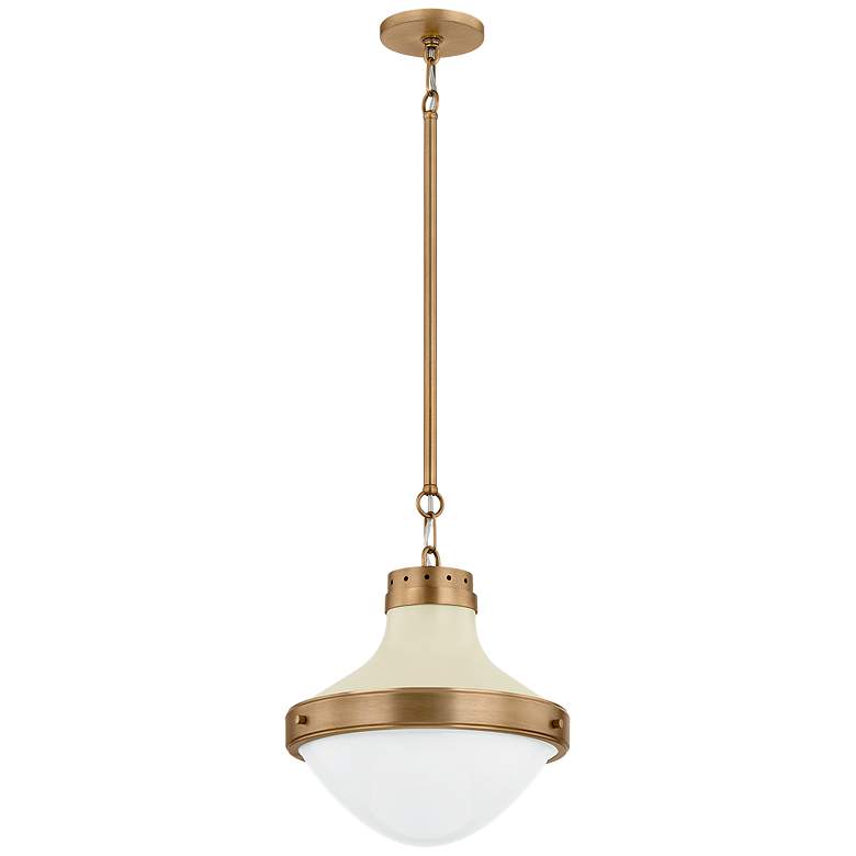 Image 1 Troy Lighting Maxton 13.5 In 1 Lt Pendant Patina Brass And Soft Sand