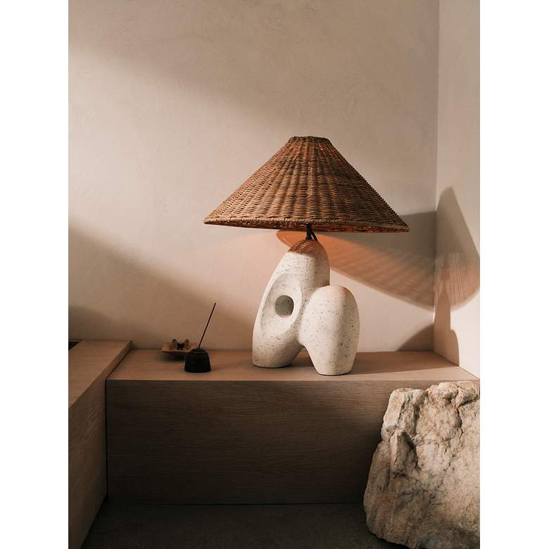 Image 4 Troy Lighting Nairn Table Lamp 22" in Patina Brass and Ceramic Rustic  more views