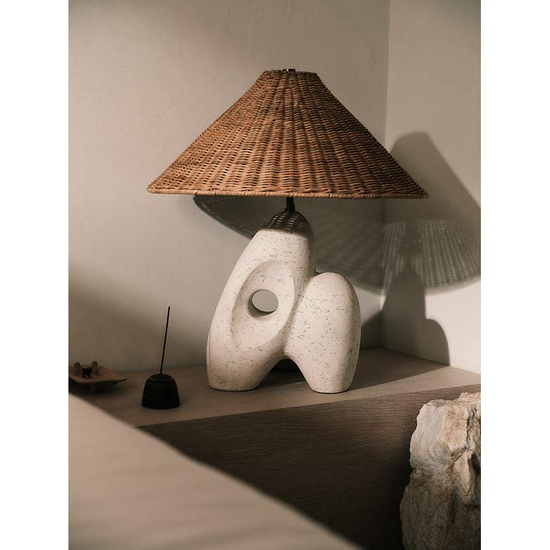 Image 5 Troy Lighting Nairn Table Lamp 22" in Patina Brass and Ceramic Rustic  more views