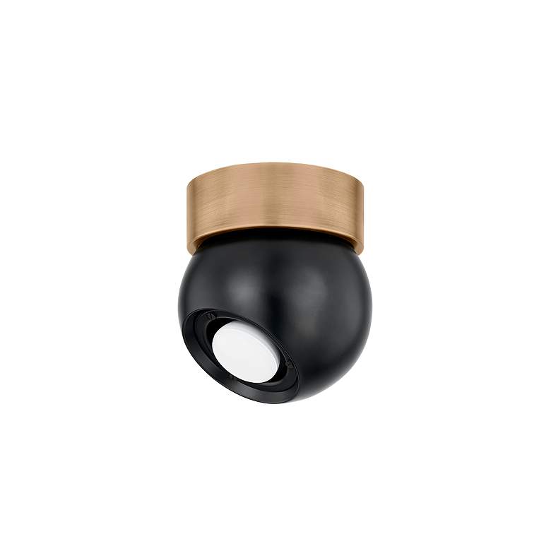 Image 1 Troy Lighting Odin 5.5 In 1 Lt Flush Mount Patina Brass/Soft Black