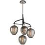 Troy Lighting Odyssey 4 Light Chandelier in Textured Black & Polish Nickel