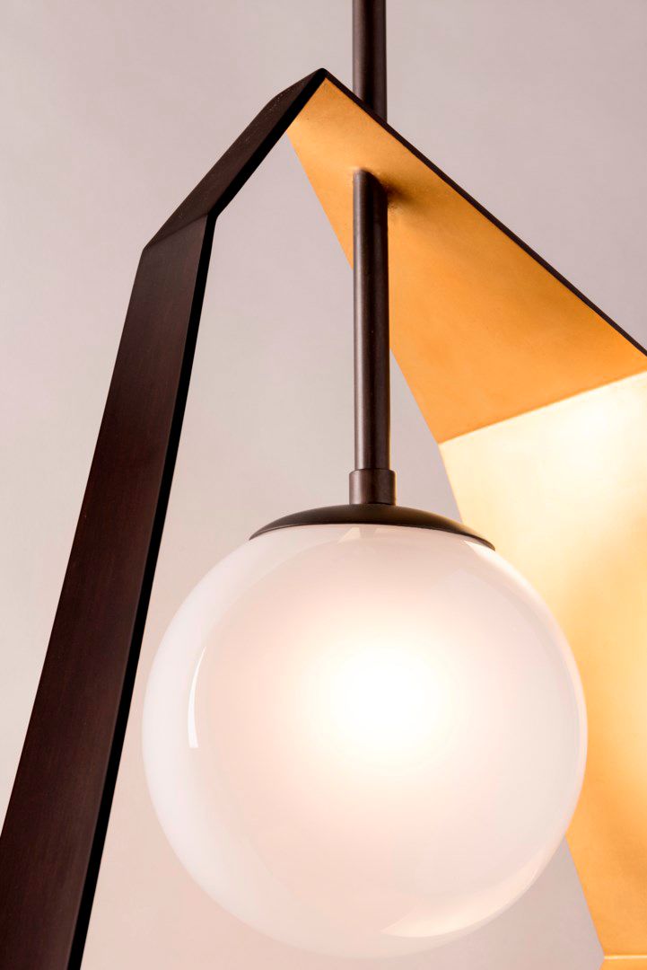 Image 2 Troy Lighting Origami 34.75 in. Bronze With Gold Leaf Pendant more views