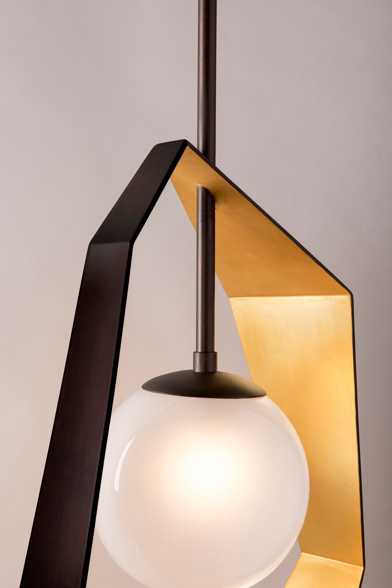 Image 5 Troy Lighting Origami 34.75 in. Bronze With Gold Leaf Pendant more views