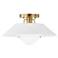 Troy Lighting Otto 16" Wide Patina Brass Linen Shade Ceiling Light