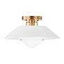2_Troy Lighting Otto 16" Wide Patina Brass Linen Shade Ceiling Light more views