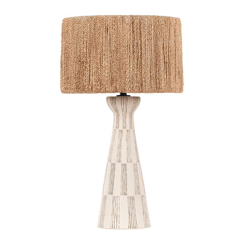 Image 2 Troy Lighting Palma 30" High Natural Rope and White Ceramic Table Lamp