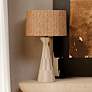 1_Troy Lighting Palma 30" High Natural Rope and White Ceramic Table Lamp