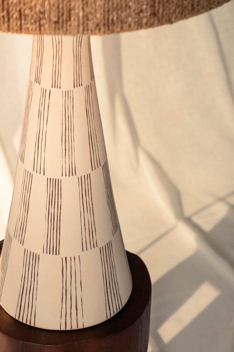 Troy Lighting Palma 30" High Natural Rope and White Ceramic Table Lamp