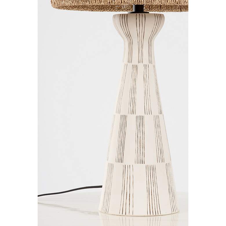 Image 7 Troy Lighting Palma 30" High Natural Rope and White Ceramic Table Lamp more views