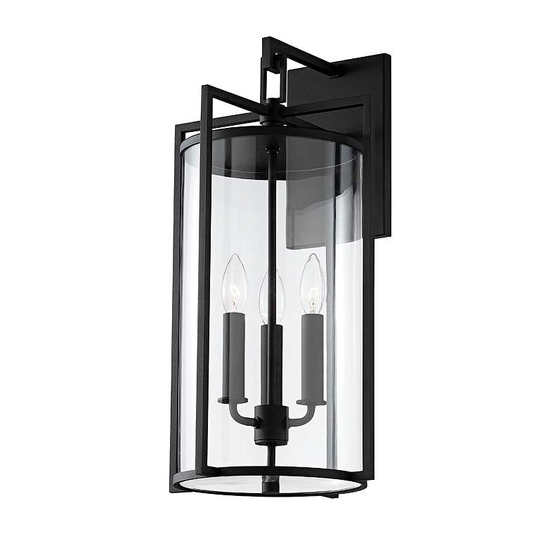 Image 1 Troy Lighting Percy 21 1/2" High Textured Black Outdoor Wall Light