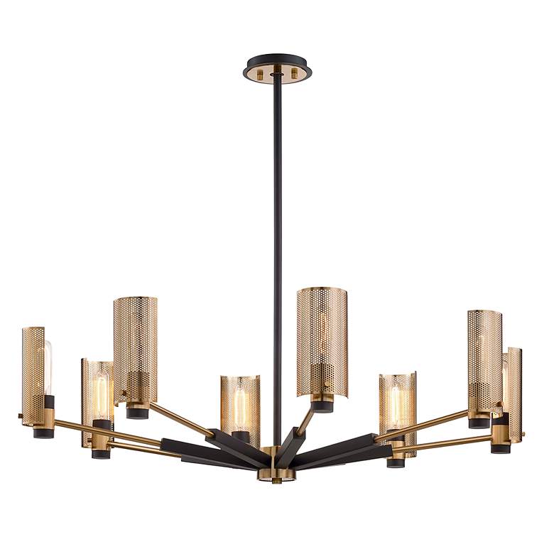 Image 3 Troy Lighting Pilsen 40" 8-Light Bronze and Brass Modern Chandelier more views
