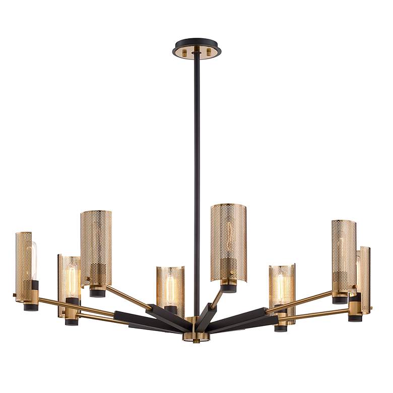 Image 3 Troy Lighting Pilsen 40 inch 8-Light Bronze and Brass Modern Chandelier more views