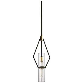 Image1 of Troy Lighting Raef 1 Light Pendant in Textured Bronze Brushed Brass