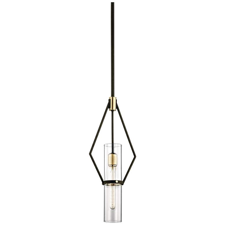 Image 1 Troy Lighting Raef 1 Light Pendant in Textured Bronze Brushed Brass