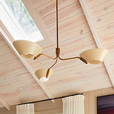 Troy Lighting Sacramento 43" 3-Light Modern Brass Uplight Chandelier