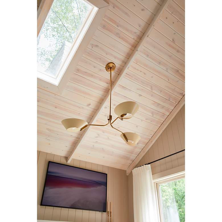 Image 4 Troy Lighting Sacramento 43" 3-Light Modern Brass Uplight Chandelier more views