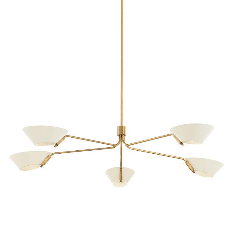 Image 2 Troy Lighting Sacramento 63 1/2" Modern Brass 5-Light Chandelier