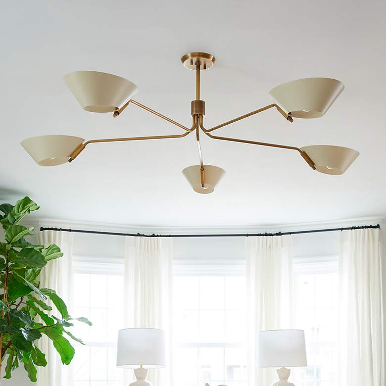 Image 1 Troy Lighting Sacramento 63 1/2" Modern Brass 5-Light Chandelier